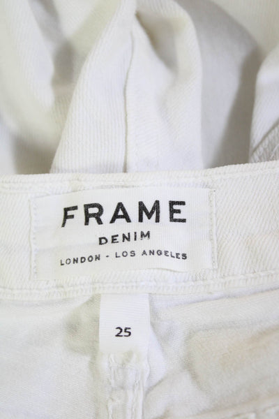 Frame Denim Womens Cotton Denim Mid-Rise Five Pocket Flared Jeans Blue Size 25