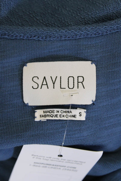 Saylor Womens Cotton Sleeveless Scoop Neck Tassled Mini Dress Blue Size S