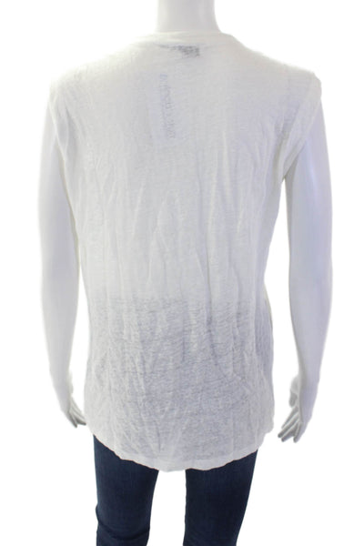 IRO Jeans Womens Linen Lace Up V-Neck Sleeveless Blouse Top White Size XS