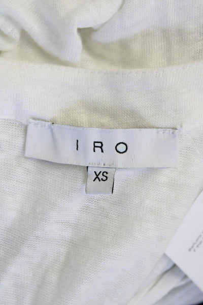 IRO Jeans Womens Linen Lace Up V-Neck Sleeveless Blouse Top White Size XS