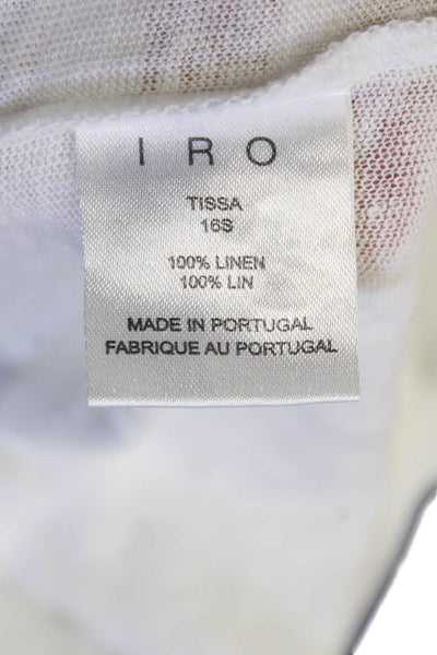 IRO Jeans Womens Linen Lace Up V-Neck Sleeveless Blouse Top White Size XS