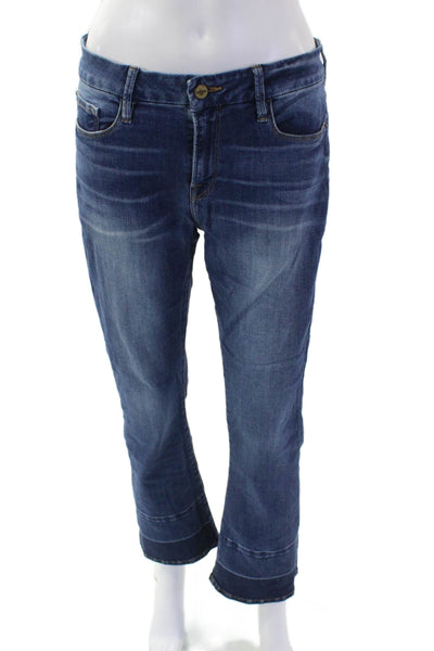 Frame Denim Womens Cotton Dark Wash Mid-Rise Cropped Bootcut Jeans Blue Size 29