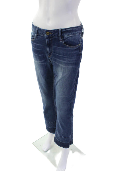 Frame Denim Womens Cotton Dark Wash Mid-Rise Cropped Bootcut Jeans Blue Size 29