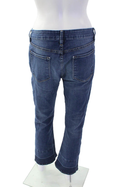 Frame Denim Womens Cotton Dark Wash Mid-Rise Cropped Bootcut Jeans Blue Size 29