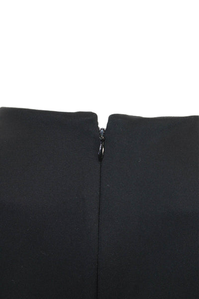Reed Krakoff Women's Round Neck Sleeveless Fitted Midi Dress Black Size S