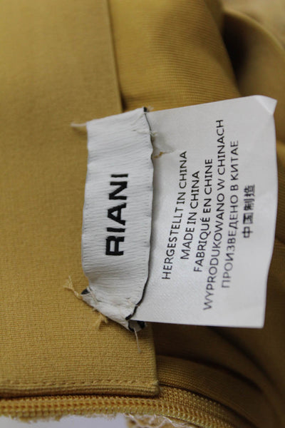 Riani Women's Zip Closure Lined Fitted Lace Mini Workwear Skirt Yellow Size 8