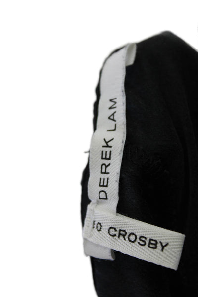Derek Lam 10 Crosby Women's V-Neck Sleeveless Silk Tank Top Black Size S