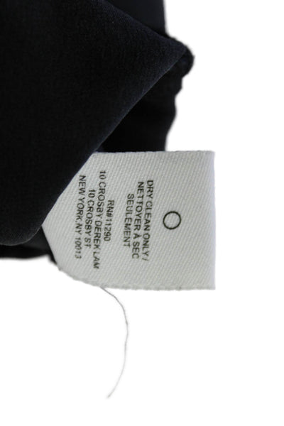 Derek Lam 10 Crosby Women's V-Neck Sleeveless Silk Tank Top Black Size S