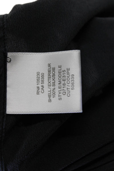 Equipment Femme Women's Silk Long Sleeves Embroidered Blouse Black Size S