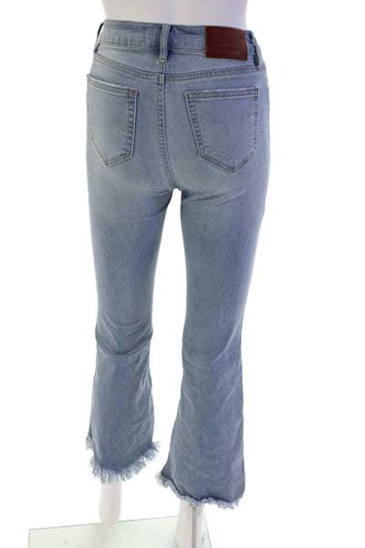 Hidden Womens Cotton Blend Fringe Trim Mid-Rise Flared Jeans Blue Size 25