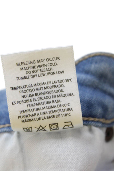 Hidden Womens Cotton Blend Fringe Trim Mid-Rise Flared Jeans Blue Size 25