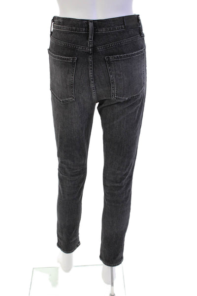 Citizens of Humanity Womens Cotton Denim Mid-Rise Tapered Jeans Black Size 27