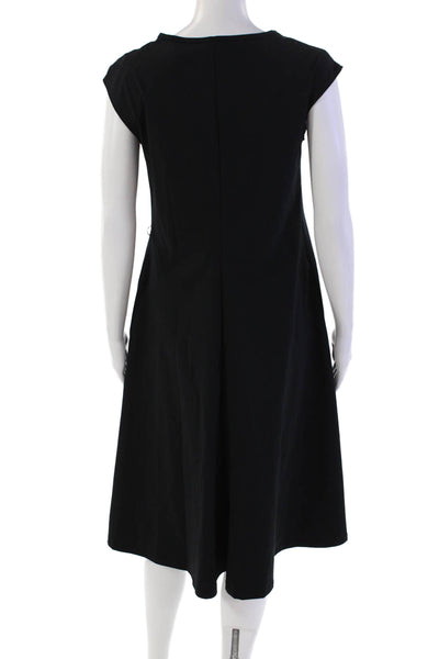 Uniqlo Womens Ultra Stretch A-Line Short Sleeve Flare Dress Black Size S