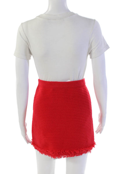 J Crew Womens Cotton Stretch Button Detail Pull-On Mini Skirt Red Size 2XS