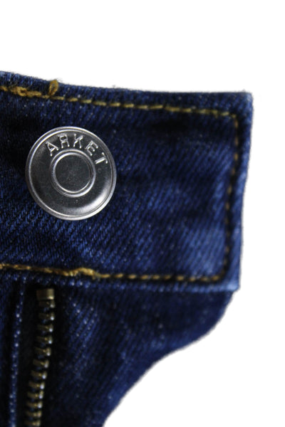 Arket Women's Midrise Five Pocket Dark Wash Straight Leg Denim Pants Size 28