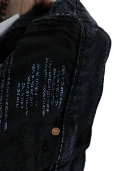 Arket Women's Five Pocket Button Closure Straight Leg Jean Pants Black Size 30