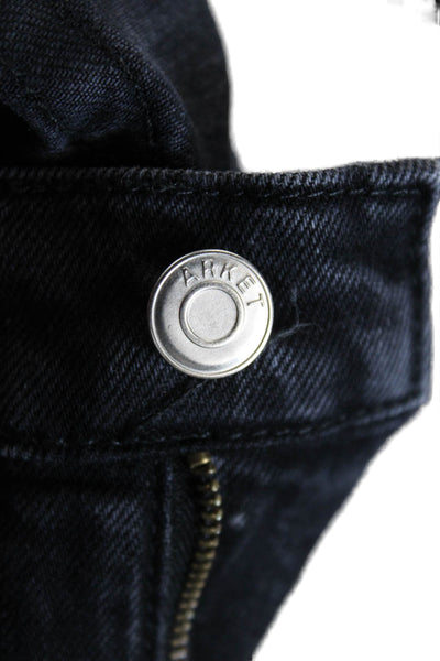 Arket Women's Five Pocket Button Closure Straight Leg Jean Pants Black Size 30