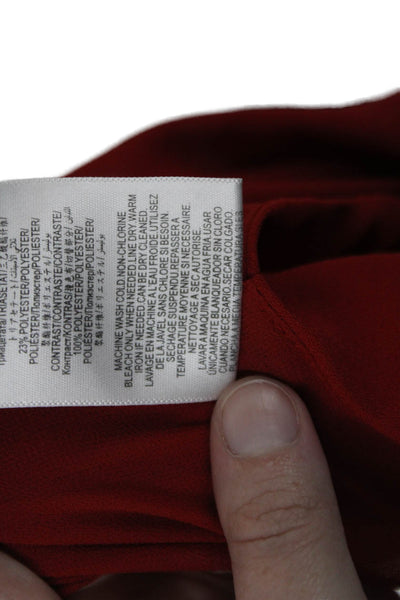 BCBGMAXAZRIA Womens Sleeveless One Shoulder Toe Blouse Red Size L