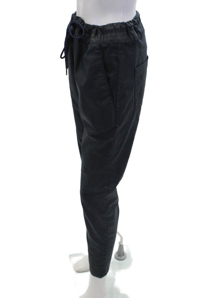 Flog Womens Coated Drawstring Waist Straight Leg Joggers Blue Size 29