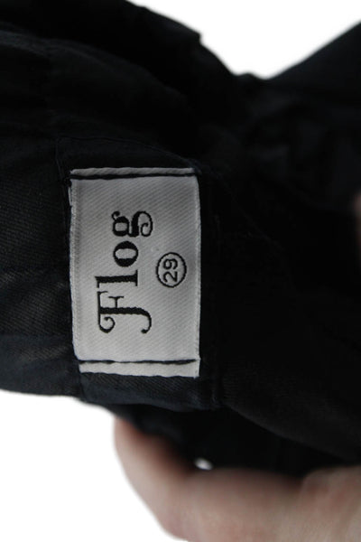 Flog Womens Coated Drawstring Waist Straight Leg Joggers Blue Size 29