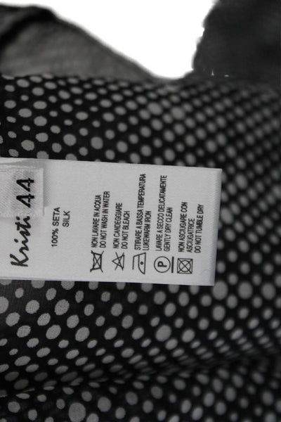 Kristina Ti Womens Long Sleeve Polka Dot Lace Trim Dress Black Size M