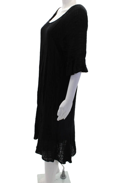 Velvet by Graham & Spencer Womens Striped Short Sleeves Dress Black Size Large