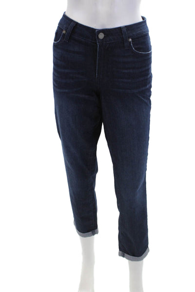 Paige Womens Kylie Crop Cuffed Skinny Leg Jeans Blue Cotton Size 30
