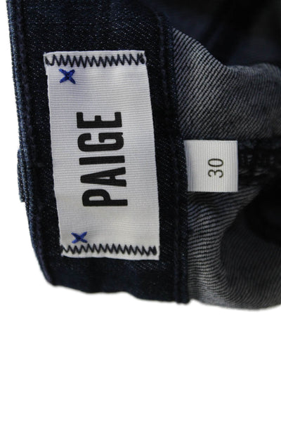 Paige Womens Kylie Crop Cuffed Skinny Leg Jeans Blue Cotton Size 30