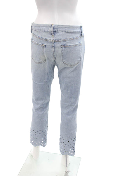 Frame Denim Womens Cotton Cut Out Mid-Rise Cropped Bootcut Jeans Blue Size 29