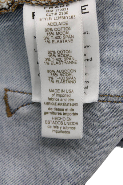 Frame Denim Womens Cotton Cut Out Mid-Rise Cropped Bootcut Jeans Blue Size 29