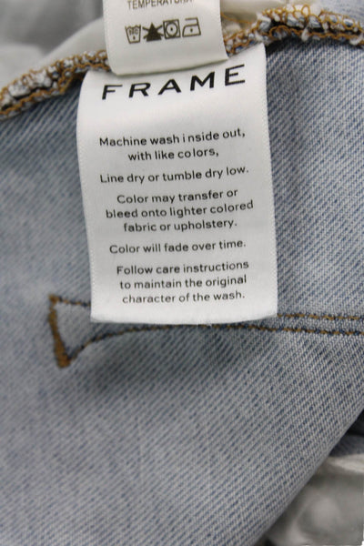 Frame Denim Womens Cotton Cut Out Mid-Rise Cropped Bootcut Jeans Blue Size 29