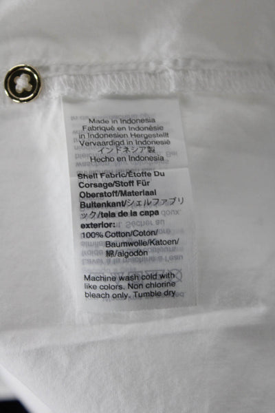 J Crew Womens Short Sleeve Scoop Neck Boxy Blouse Top White Cotton Size Large