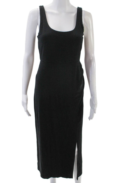 Z Supply Womens Scoop Neck Sleeveless High Slit Maxi Dress Black Size S