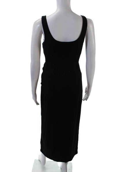 Z Supply Womens Scoop Neck Sleeveless High Slit Maxi Dress Black Size S