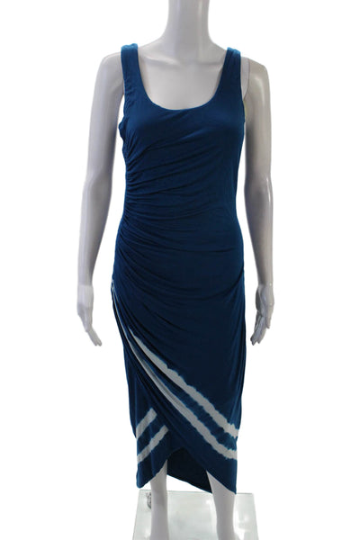 Bailey 44 Womens Scoop Neck Gathered Tie Dye Print Maxi Dress Blue Size S