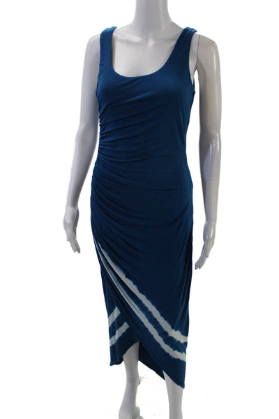 Bailey 44 Womens Scoop Neck Gathered Tie Dye Print Maxi Dress Blue Size S