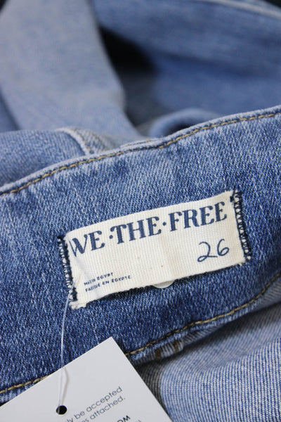 We The Free Womens High Waisted Pleated Flare Jeans Blue Size 26