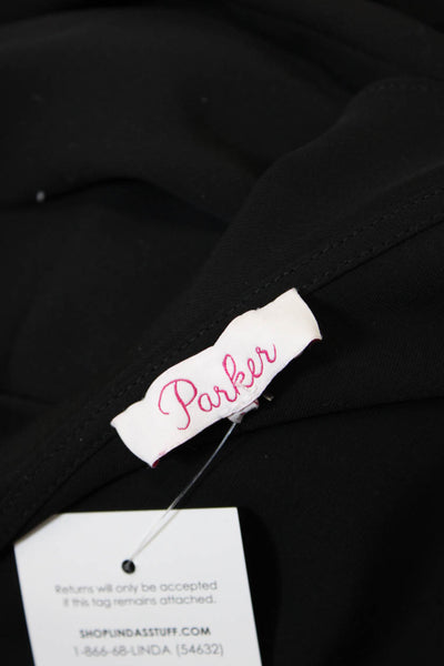 Parker Womens Ruffle Trim V Neck Sleeveless Jumpsuit Black Size 6