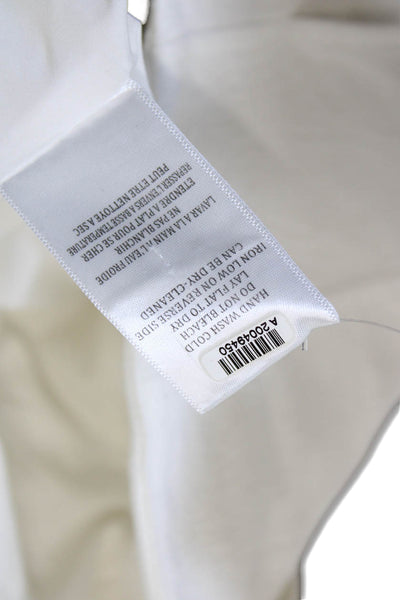 Blank NYC Womens Cotton Mesh Trim Double Asymmetric Zip Jacket White Size S
