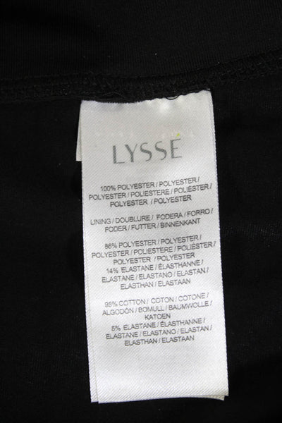 Lysse Womens Elastic Waist Straight Leg Cuffed Casual Pants Black Size M