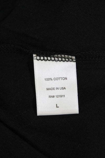 LNA Womens Cotton Double Cut Round Neck Sleeveless Tank Top Black Size L