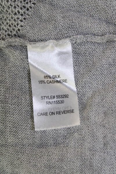 Wilt Womens Silk Woven Pattern Knit Round Neck Pullover Sweater Gray Size L