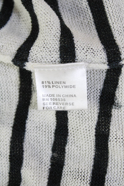 Central Park West Womens Austin Destroyed Stripe Crew Sweatshirt White Size L
