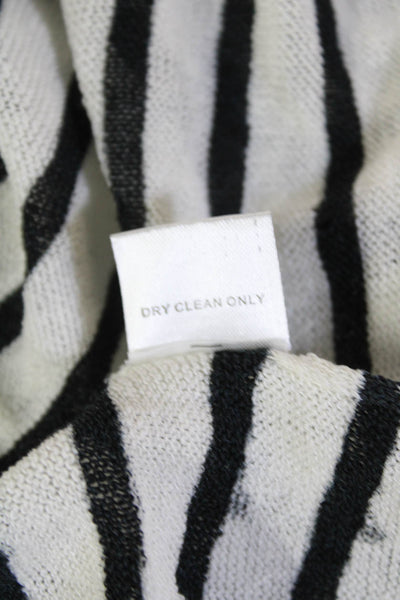 Central Park West Womens Austin Destroyed Stripe Crew Sweatshirt White Size L