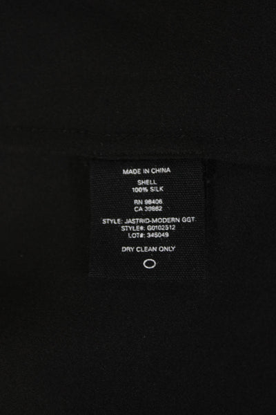 Theory Womens Silk Sleeveless Flounce Ruffle Tank Blouse Black Size S