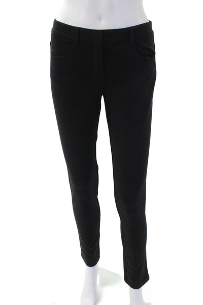 Theory Womens Four Pocket Button Closure Mid-Rise Skinny Pants Black Size 2