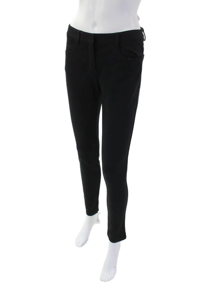 Theory Womens Four Pocket Button Closure Mid-Rise Skinny Pants Black Size 2