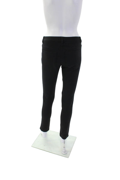 Theory Womens Four Pocket Button Closure Mid-Rise Skinny Pants Black Size 2