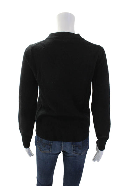 J Crew Womens Button Down Cardigan Sweater Black Wool Blend Size Small