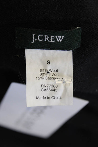 J Crew Womens Button Down Cardigan Sweater Black Wool Blend Size Small